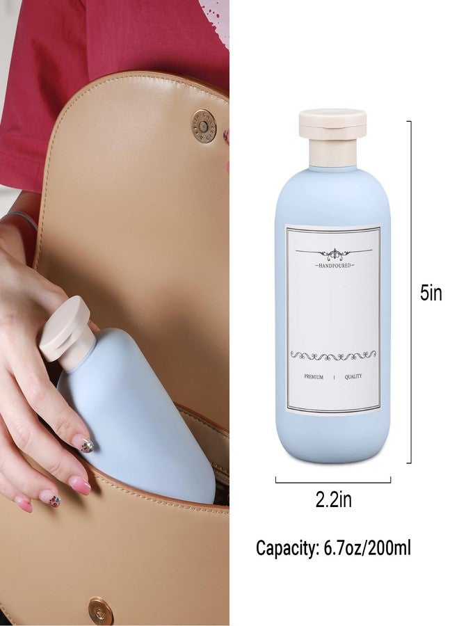 UMETASS 6.8oz Travel Bottles for Toiletries, Empty Plastic Squeeze Bottles with Flip Cap, Lotion Container for Toiletries Travel Size Shampoo and Conditioner (3 pack, bule) - Image 5